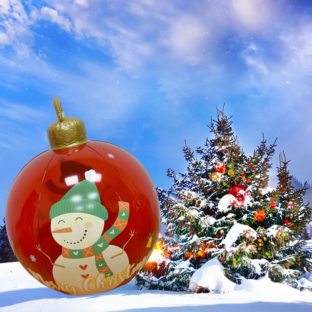 60Cm Outdoor Christmas Inflatable Decorated Ball Pvc Giant Big Large Balls Xmas Tree Decorations