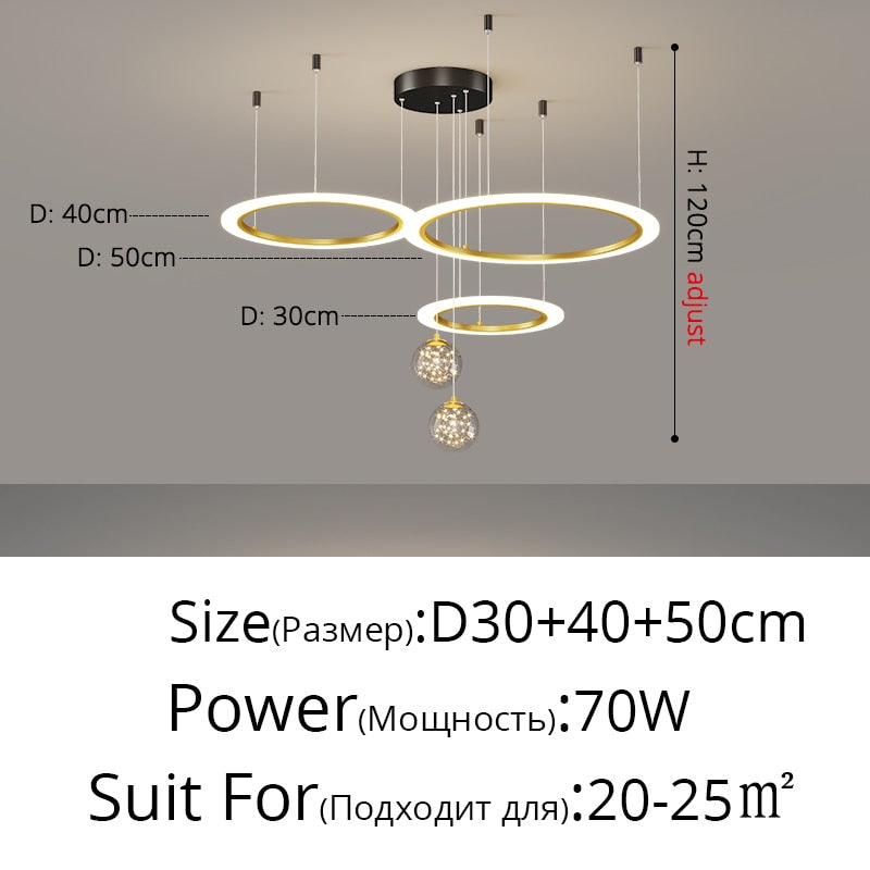 Led Acrylic Chandeliers Indoor Lighting Lamp For Living Room Bedroom Lamps Include Star Decoration