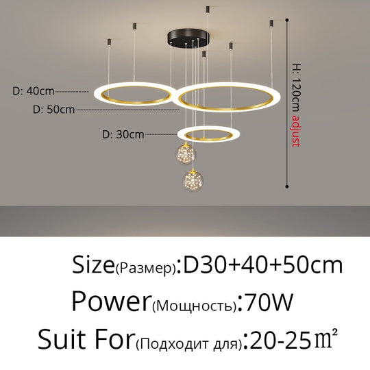 Led Acrylic Chandeliers Indoor Lighting Lamp For Living Room Bedroom Lamps Include Star Decoration