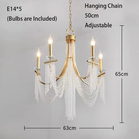 Candle Ceiling Chandeliers Gold New Led Lustres Classical Hanging Lamps Vintage Home Decoration