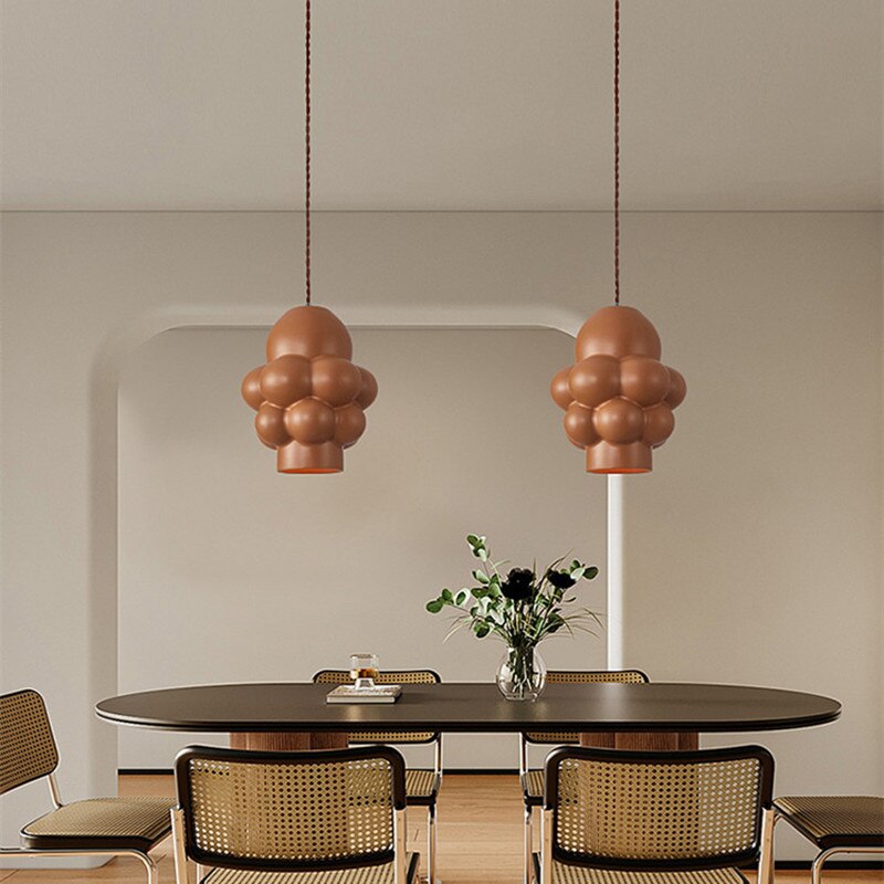 French Creamy Wind Dining Room Led Chandelier Nordic Wabi Sabi Table Bar Bedroom Cloakroom Pendant