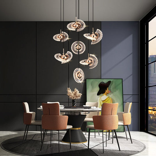 Led Dimmable Lights Modern Ufo Ceiling Chandeliers Lustres Pendant Lamps Hanging Stair Living Room