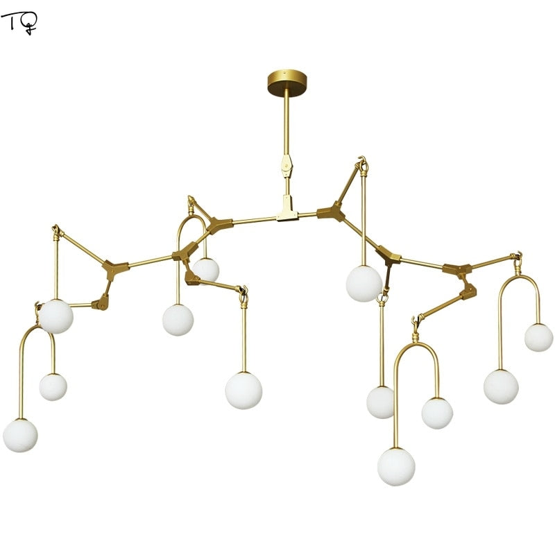Nordic Design Post - Modern Spider Chandelier Lighting Gold Lustre G4 Led Modern Home Decor Living