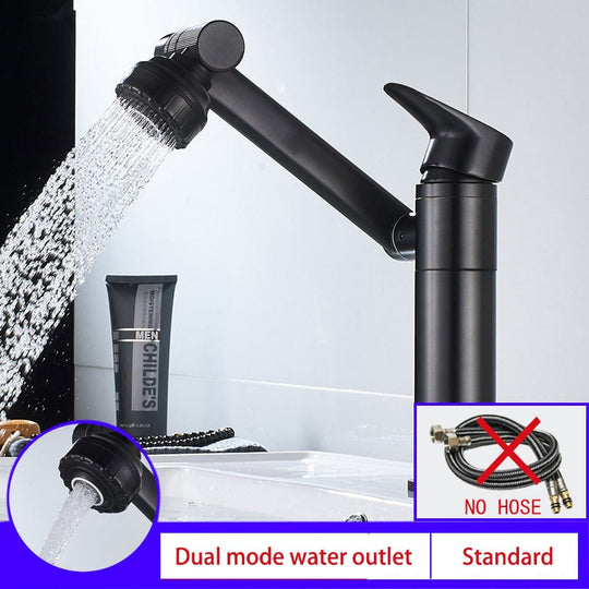 Faucet Bathroom Basin Tap Sink Mixer Black Golden Single Handle Washbasin Rotary Water Saving Hot