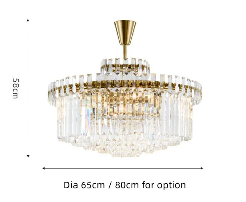 New Modern Luxury Large Chandelier Crystal Lamp Led Luminare Ac110V 260V Gold Dining Room Living