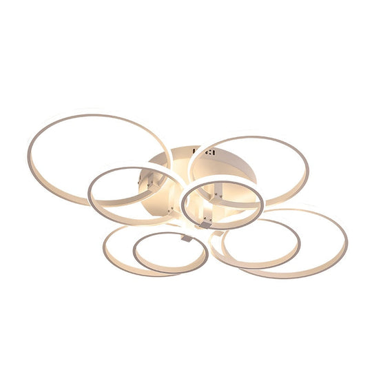 Modern Ring Round Led Ceiling Lamp For Dining Bedroom Living Room With Remote Control Nordic