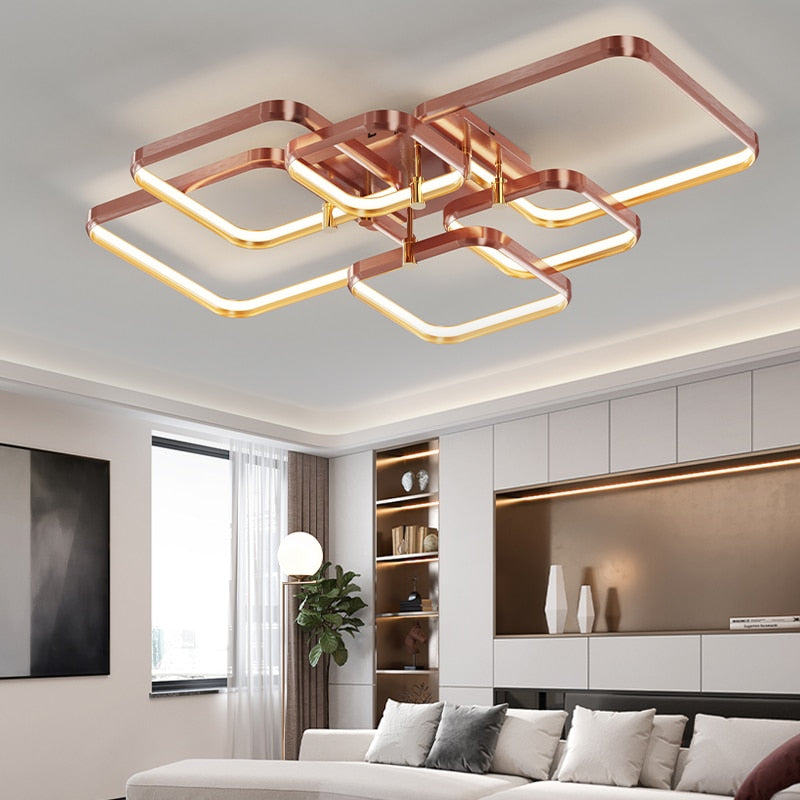 New Living Room Chandeliers High-Grade Aluminum Hall Ceiling Lamp Bedroom Modern Whole House Package