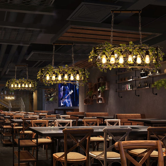 Music Atmosphere Restaurant Chandelier Green Plant Retro Lndustrial Hot Pot Milk Tea Shop Flowers