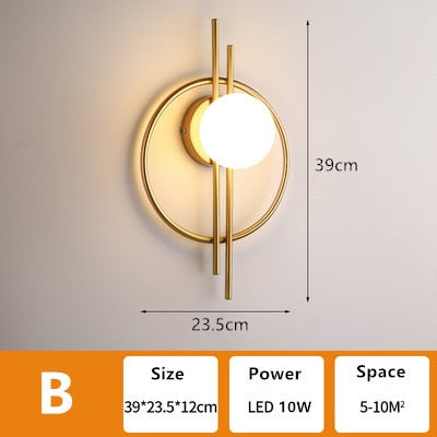 Light Luxury Modern Wall Lamp Ac90 - 260V Living Room Tv Background Aisle Nordic Master Bedroom