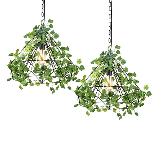 Net Red Plant Chandelier Music Restaurant Theme Bar Clear Milk Tea Shop Creative Forest Decoration