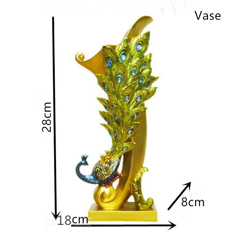 European Peacock Ornament: Elegant Resin Decoration For Home And Wedding Gifts D Decor Items
