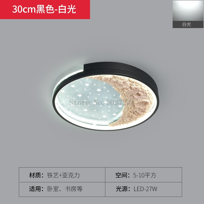 Modern Moon Ceiling Light Luxury Simple Bedroom Chandelier Creative Home Warm Sky Star Dining Room