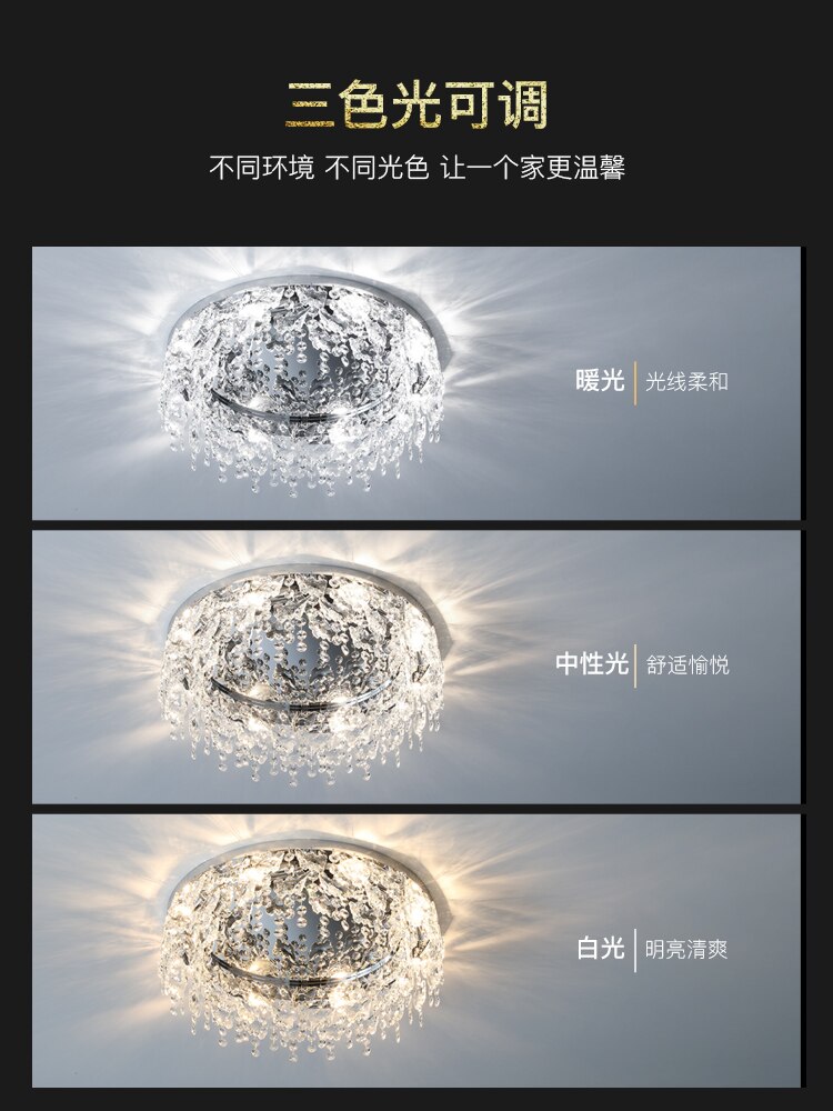 Contemporary Crystal Led Ceiling Chandelier For Living Room Bedroom Kitchen And Dining Areas Light