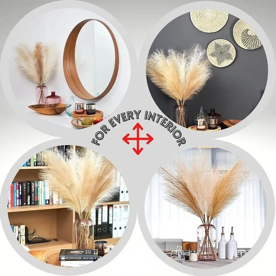 39Inch 3 Piece Fluffy Artificial Pampas Grass Flower For Decor Boho Bouquet Wedding Home Christmas