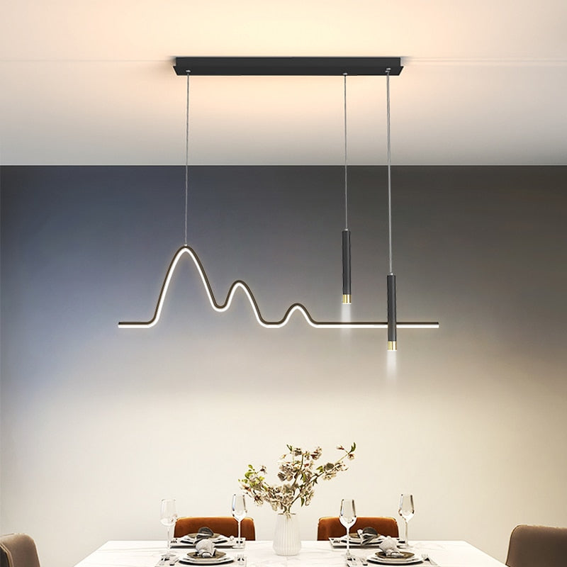 Dining Room Lamp Chandelier Light Luxury Lamps Modern Minimalist Dining Table Bar Nordic Strip