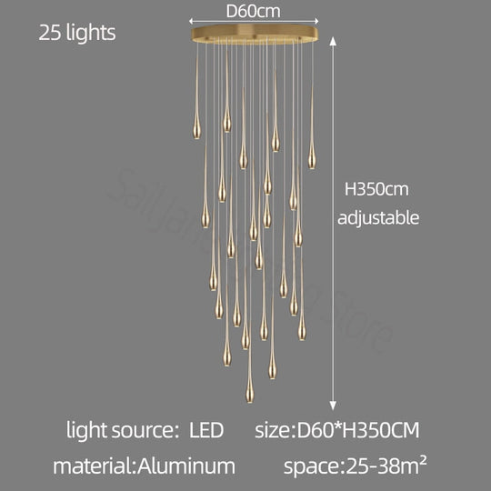 Modern Lighting Gold - Plated Chandelier Minimal Design Luxury Living Room Lamp Restaurant Kitchen