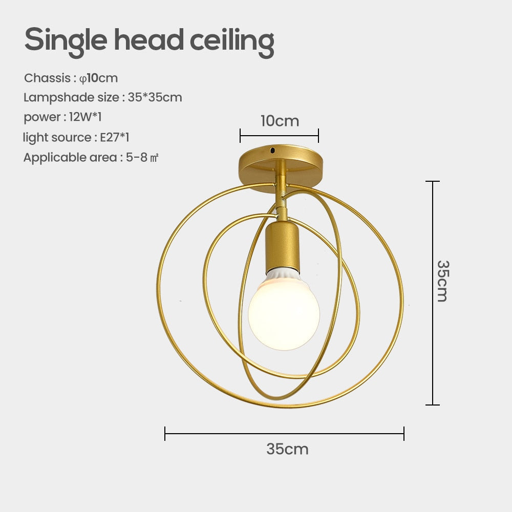 Led Pendant Lights: Golden E27 Hanging Lamp For Living Room Decoration And Kitchen Lighting 3