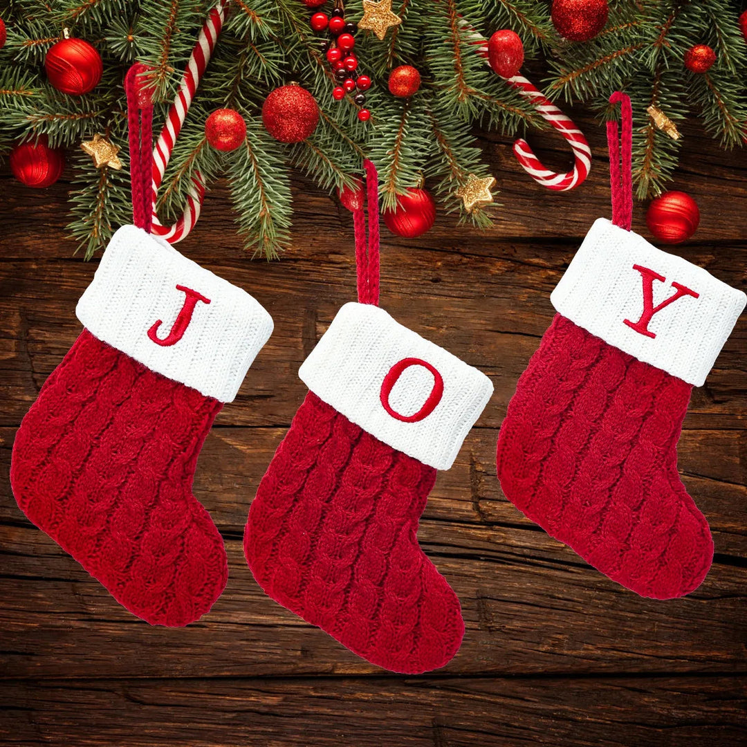 Christmas Alphabet Knitting Socks Tree Ornaments Decorations For Home Decor Items