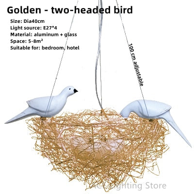 Nordic Creative Aluminum Wire Bird Nest Pendant Lights For Bedroom Hallway Children Room Restaurant