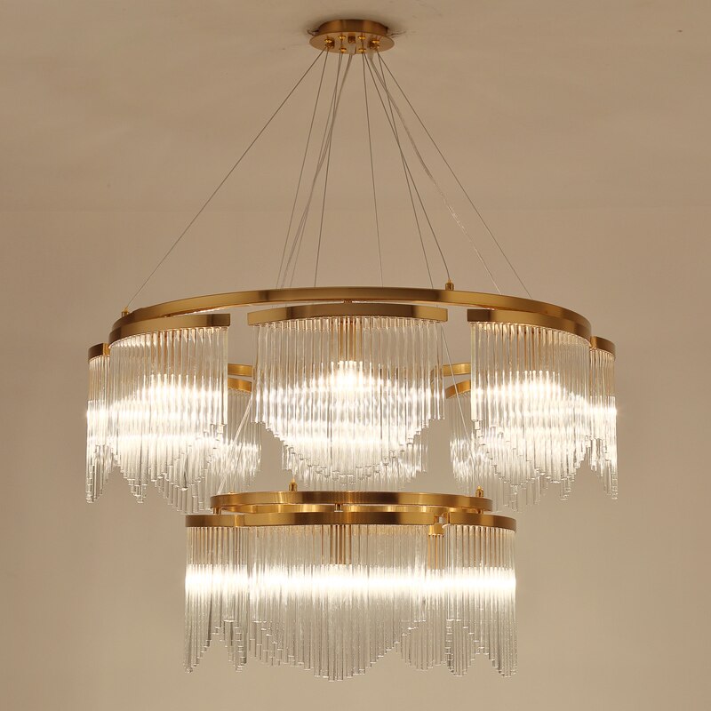 Lustrous Allure: Stainless Steel Crystal Led Chandeliers For Luxurious Spaces Chandelier