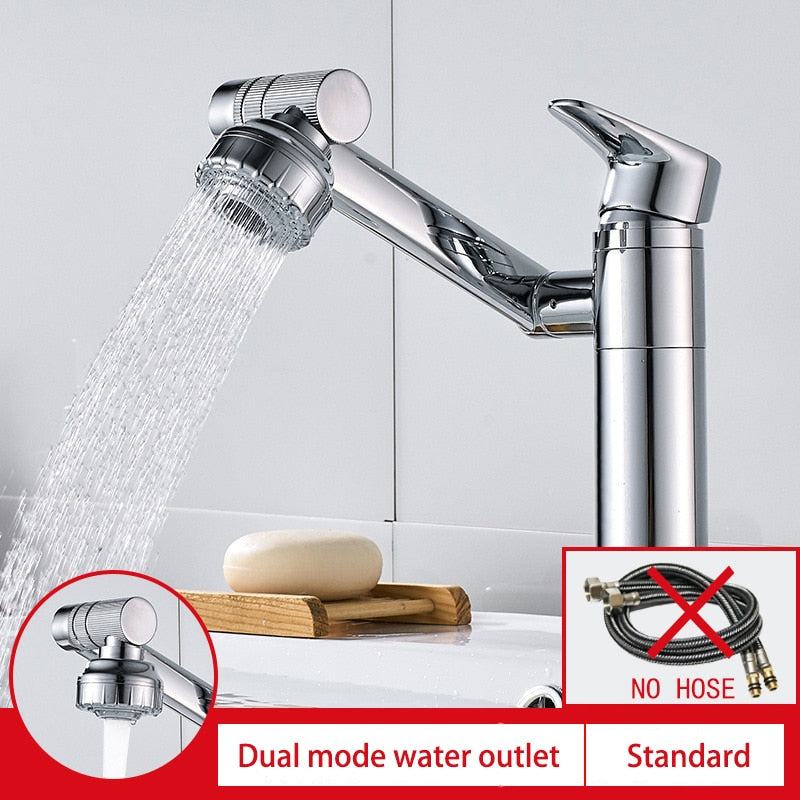 Faucet Bathroom Basin Tap Sink Mixer Black Golden Single Handle Washbasin Rotary Water Saving Hot