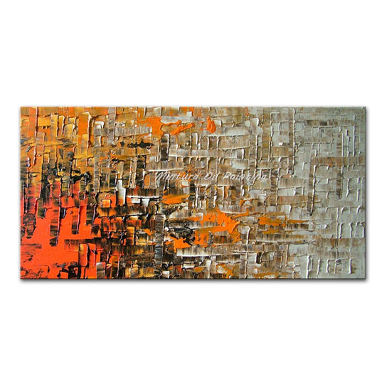 Handcrafted Large Abstract Oil Painting - Modern Home Decor Canvas Art 50X100Cm Unframed / Mt162367
