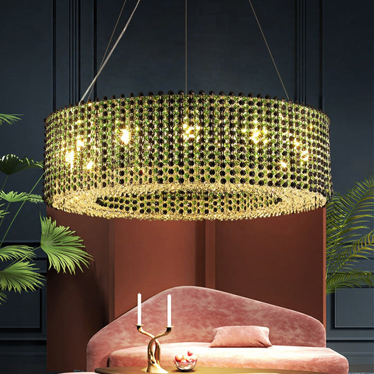 Luxury Green Creative Chandelier For Living Dining Room Home Decor Modern Round Hanging Lamp Led