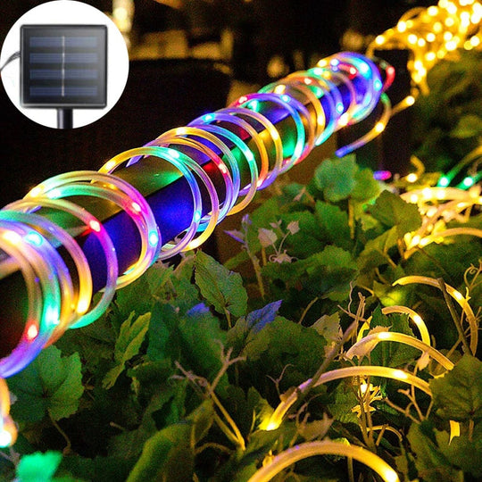 32M 300Leds Solar Powered Led Rope Strip Lights Outdoor Waterproof Fairy Garden Garland For