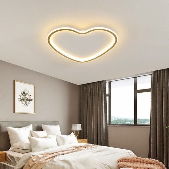 Princess Heart Led Modern Ceiling Lamps Dimmable Children Room Living Bedroom Lighting Wedding