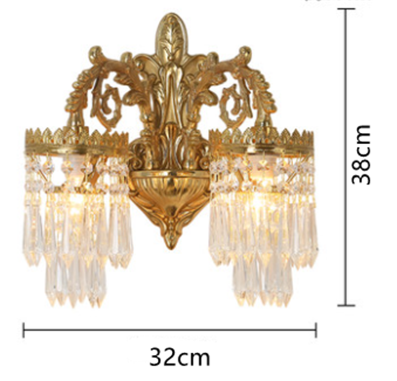 New European Copper Living Room Wall Lamp Modern Bedroom Bedside Light Tv Background Staircase