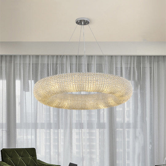 Luxury Loft Led E14 Pendant Lights For American Living Room - Crystal Accents Light