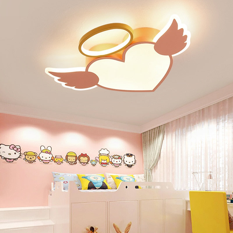 Modern Ceiling Lamp Child Children’s Room Led Light Heart Shape Fixture Creative Bedroom For