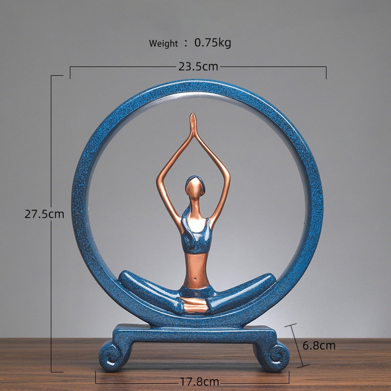 European Style Girl Yoga Resin Figure Ornaments Figurines Home Decoration Accessories For Living