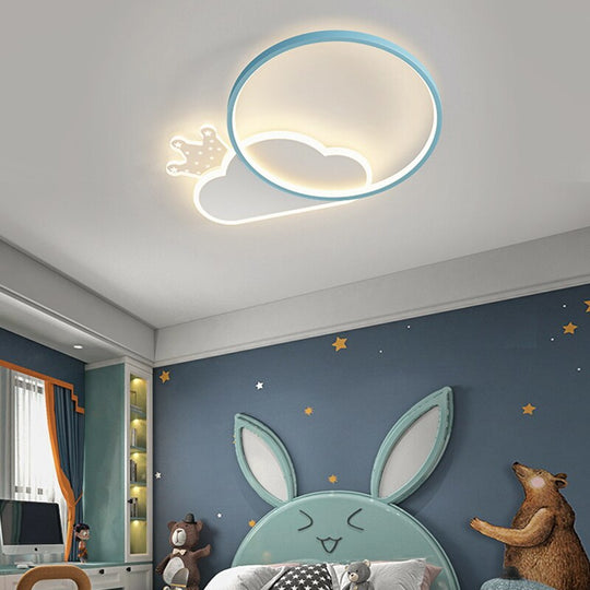 Modern Minimalist Children’s Room Cartoon Ceiling Lights Bedroom Cloud Crown Lamp Colorful