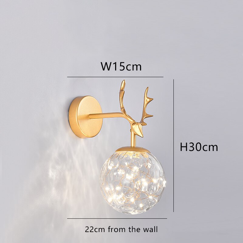 Gypsophila Led Wall Lamps Bedside Aisle Entrance Corridor Bedroom Interior Sconces Modern Antler