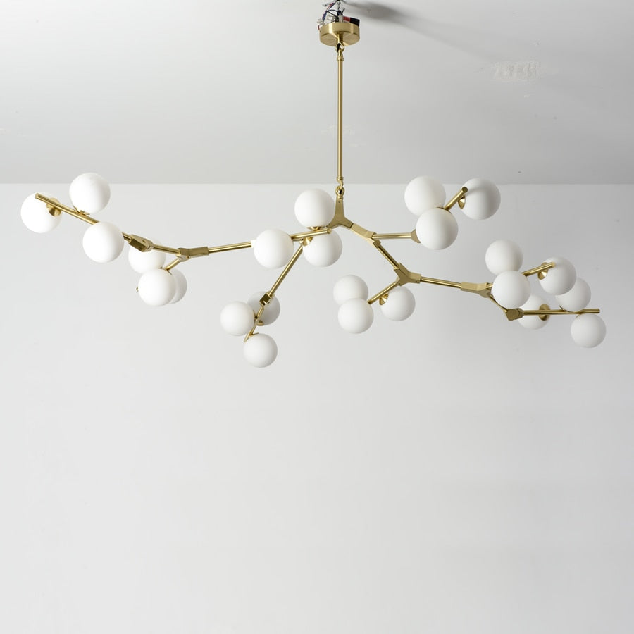 Nordic Tree Branches Led Chandelier Glass Balls Hanging Living Room Decoration Dining Bedroom