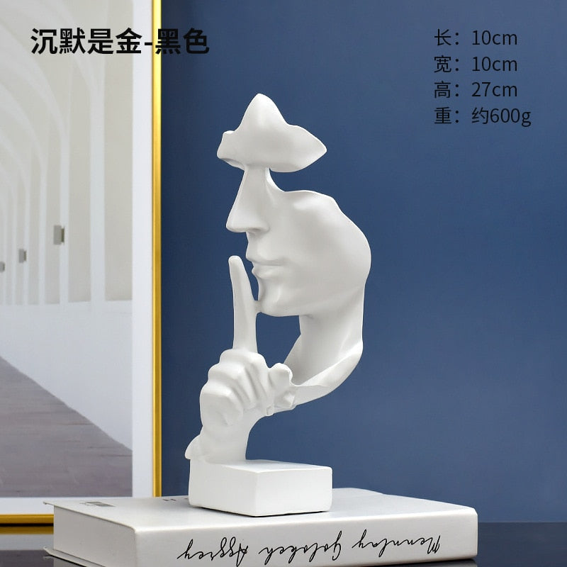 Silent One Statue Abstract Figure Sculpture Small Ornaments Resin Creative Home Decoration Modern