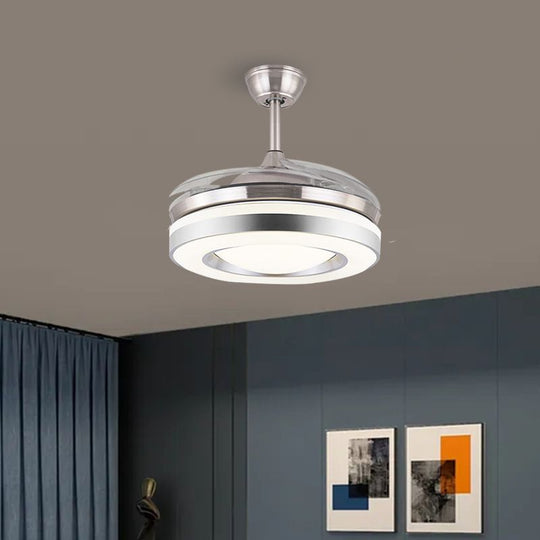 Modern Simple Invisible Led Ceiling Fan Lamp - Ideal For Living Room Bedroom And Dining With Remote