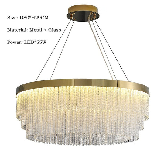 Moden Led Twisted Long Crystal Ceiling Chandelier Gold Luxury Dining Living Room Pendant Lamp Home