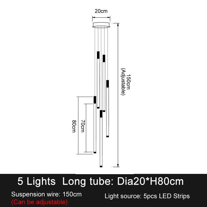 Luxury Design Long Led Chandelier For Staircase Modern Gold Living Room Lobby Hang Light Fixture