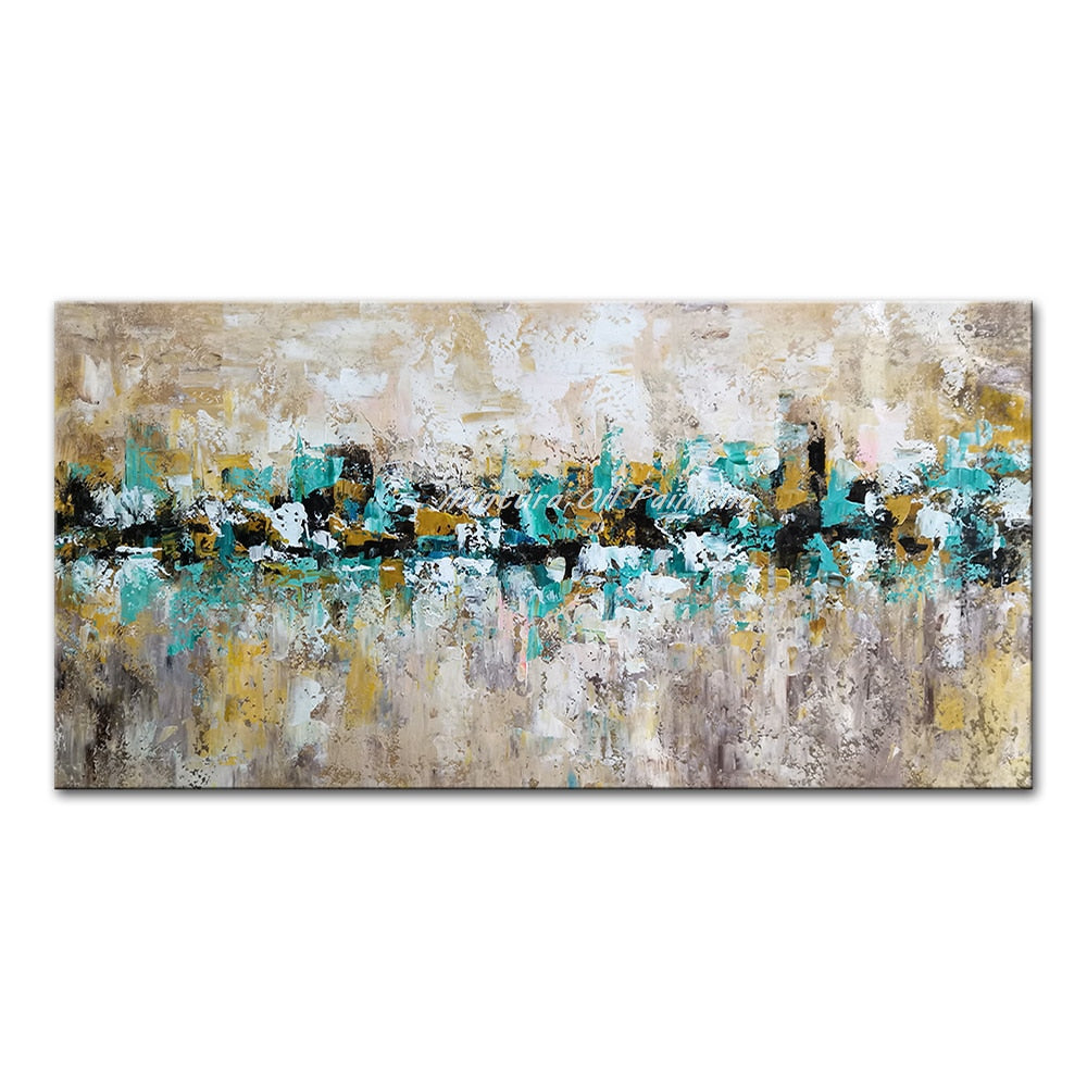 Handcrafted Large Abstract Oil Painting - Modern Home Decor Canvas Art 50X100Cm Unframed / Mt162361