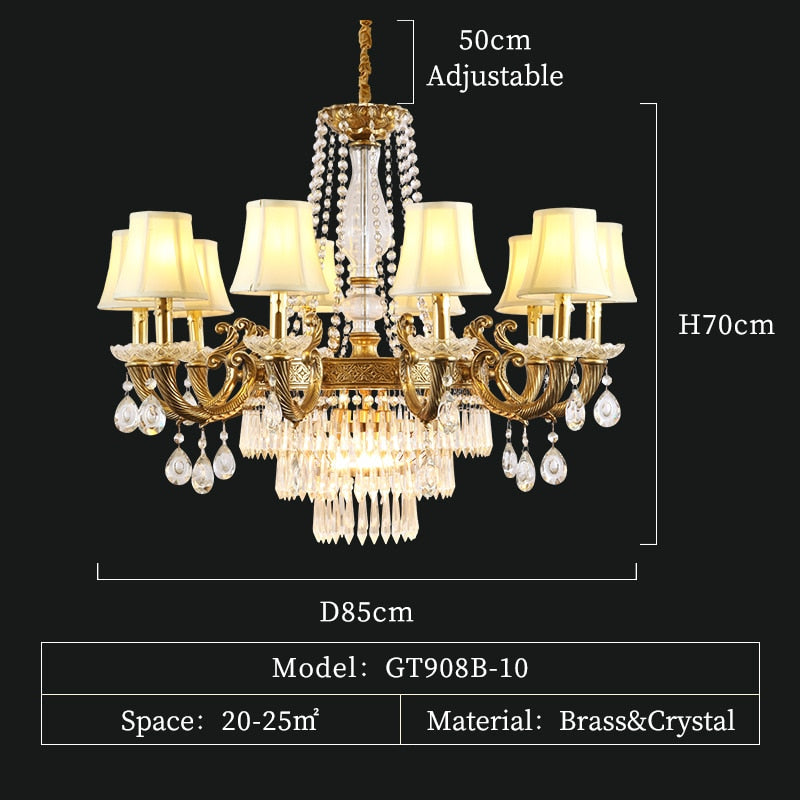 Éclat - High Quality French Contemporary Luxury All Copper Led Crystal Chandelier For Living Room