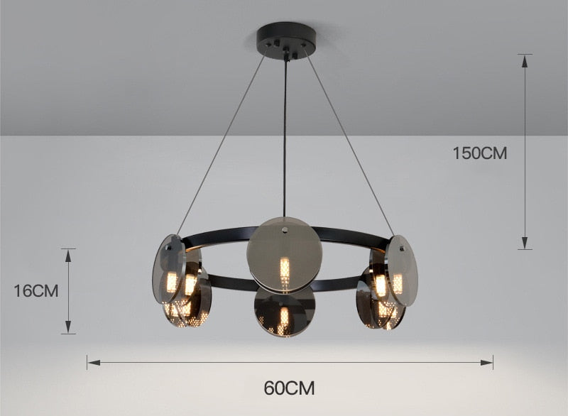 Modern Black Glass Pendant Light - Stylish Nordic Lighting For Living Room Dining Table And Kitchen