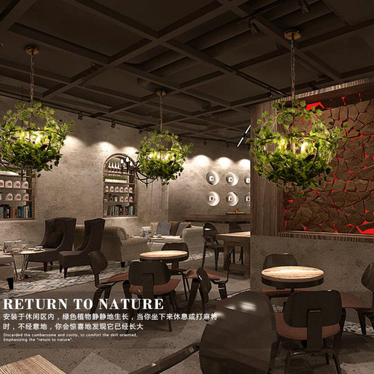 Modern Small Fresh Net Red Music Restaurant Hotel Private Room Plant Chandelier Barbecue Shop Bar