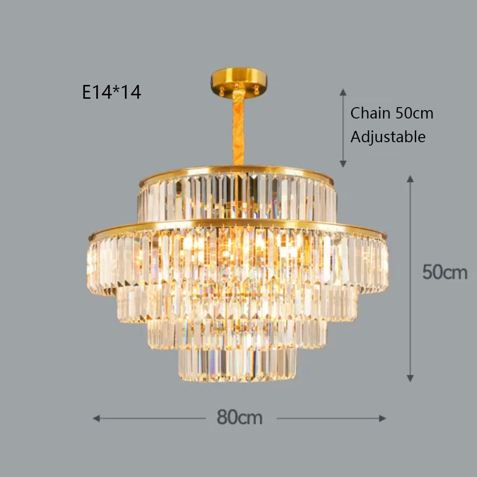 Remote - Controlled Led Crystal Ceiling Chandelier - Modern Home Decor Lighting For Living Room &