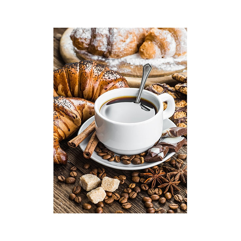 Modern Coffee Latte Canvas Poster: Wall Art For Bar Cafe And Kitchen Decor 30X30Cm(No Frame) / 9