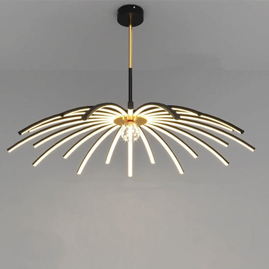 Modern Umbrella Led Ceiling Chandelier Black White Minimalist Decor For Living Dining Room Center