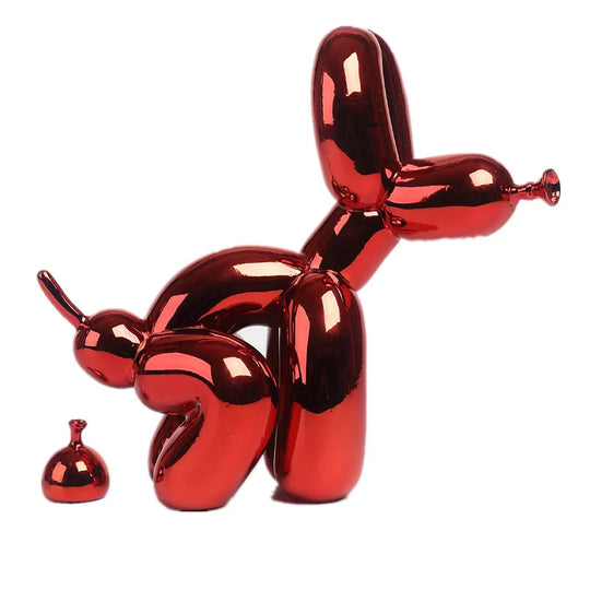 Balloon Dog Doggy Poo Statue Resin Animal Sculpture Home Decoration Craft Office Decor Standing