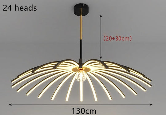 Modern Umbrella Led Ceiling Chandelier Black White Minimalist Decor For Living Dining Room Center