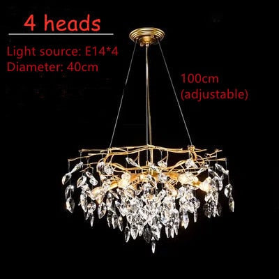 Modern Led Crystal Chandelier Lighting Luxury Home Decor Lamp For Living Room Hotel Hall Villa Art